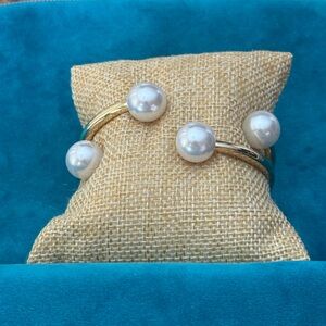 Gold Pearl Cuff Bracelet NEW